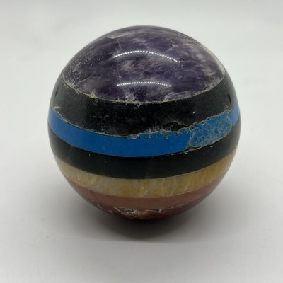 Natural Crystal 7 Chakra Stones Quartz Energy Pocket Reiki Healing Sphere 2'' Dia