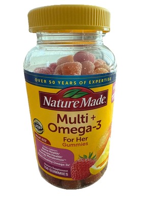 Nature Made Multi for Her + Omega-3 Gummies- 150 Count Bone, Immune Health