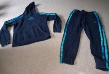 ADIDAS BLUE SWEAT SUIT PANTS SHIRT YOUTH XL 18-20