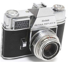  Kodak Retina Reflex III Film Camera w. Schneider Retina-Xenar 2.8/50mm EMER...