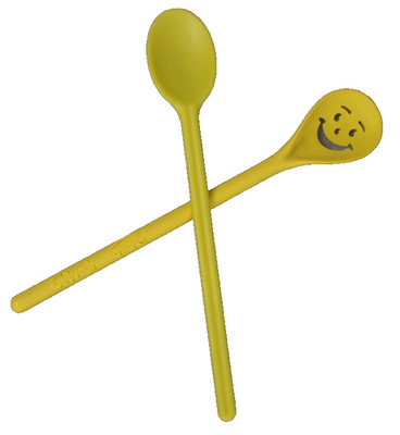 Splenda Kool-Aid Smiling Face Yellow Plus Changing Color Mixing Spoons Lot Of 2