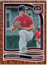 2024 Panini Stars & Stripes USA Baseball #144 Brady Bickham Orange #/75