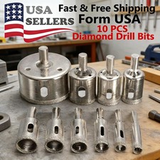 10PCS Diamond Hole Saw Drill Bit Set Maker Cutter Glass Ceramic Tile Porcelain