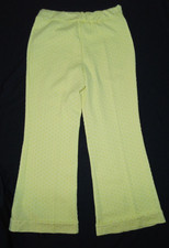 1970s Yellow Textured Womens Disco Hippie Wide Leg Pants True Vintage