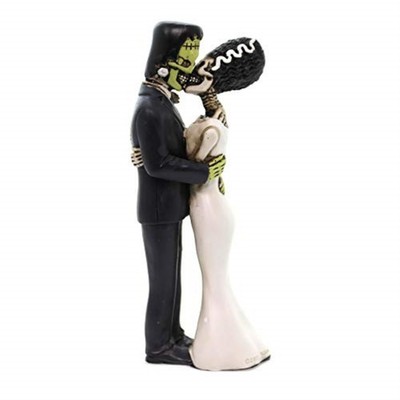 Frankenstein and Bride Kissing Figurine Day of the Dead Halloween Decoration New
