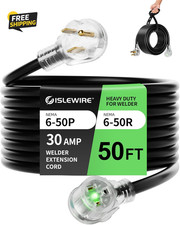 50Ft 250V Welder Extension Cord, 10 Gauge Heavy Duty Outdoor Welding Cord