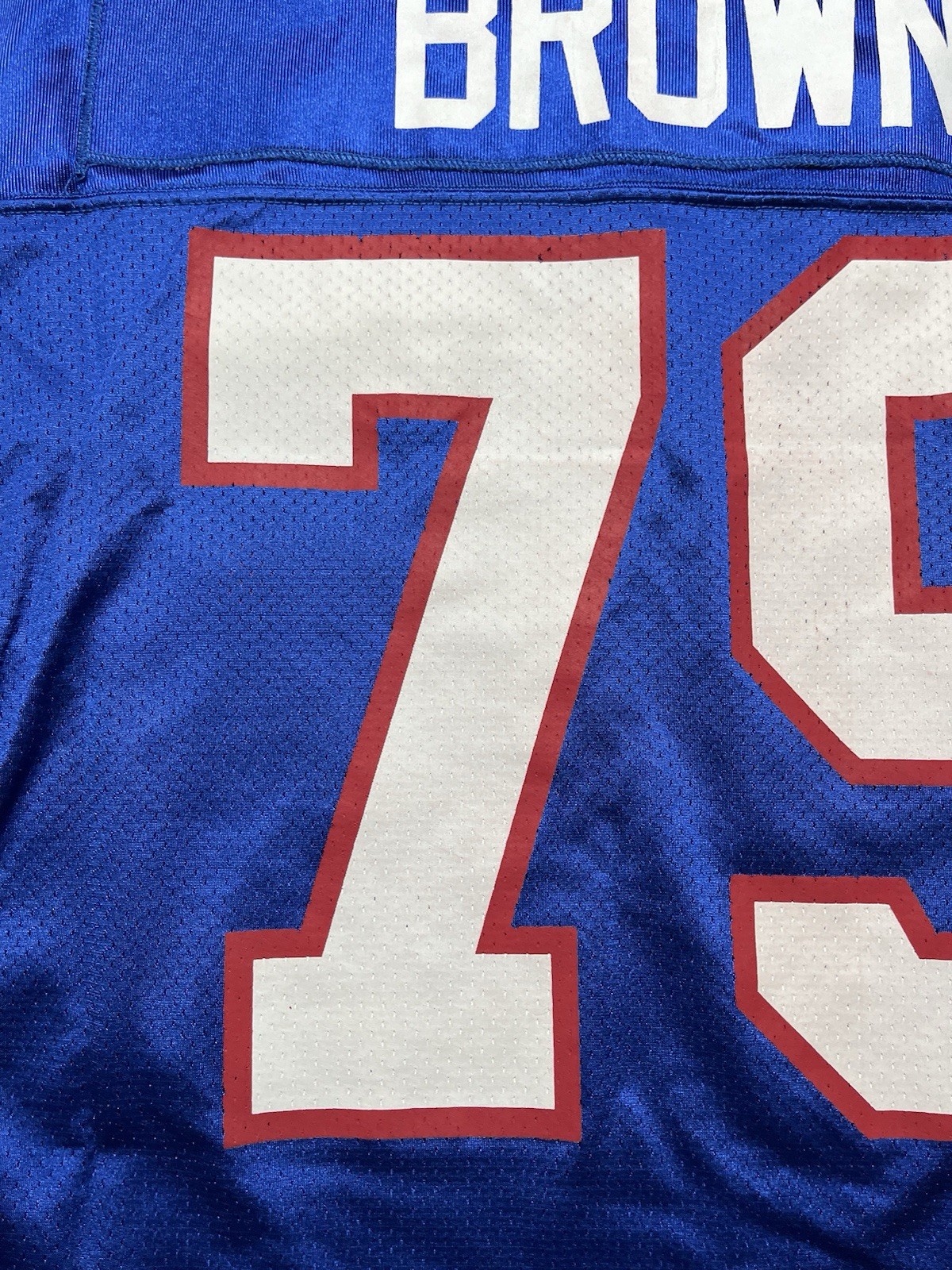 Vintage Buffalo Bills Logo Athletic Jersey Ruben Brown #79 Pro Cut Size 52