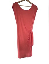 Charming Charlie Coral Midi Dress with Knot Detail / Size Medium