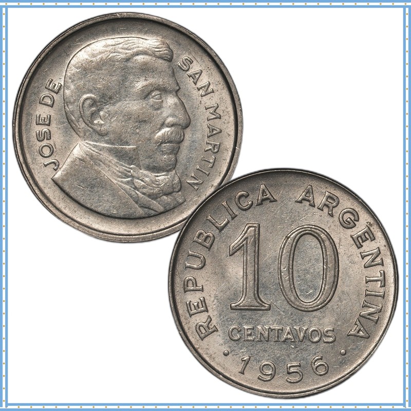 Argentina - 10 Centavos - 1956 - KM#51