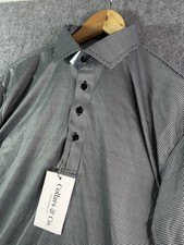 Collars  Co Dress Collar Polo Shirt Mens Large Black  White Houndstooth NWT