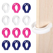 12 PCS Door Pinch Guard, Door Slam Stopper Finger Slam Preventer,White Pink Blue