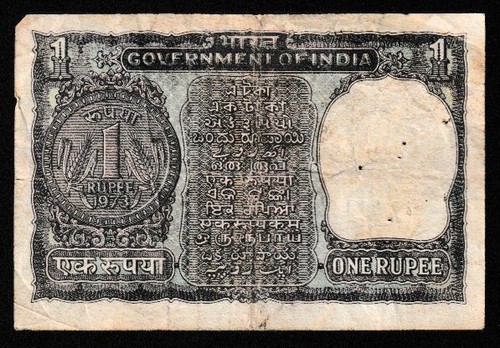 Banconota India 1 Rupia in condizioni circolate come scansioni - Foto 2 di 2