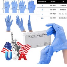 100pcs Nitrile Exam Medical Disposable Gloves Powder Latex Free Hand Food Grade
