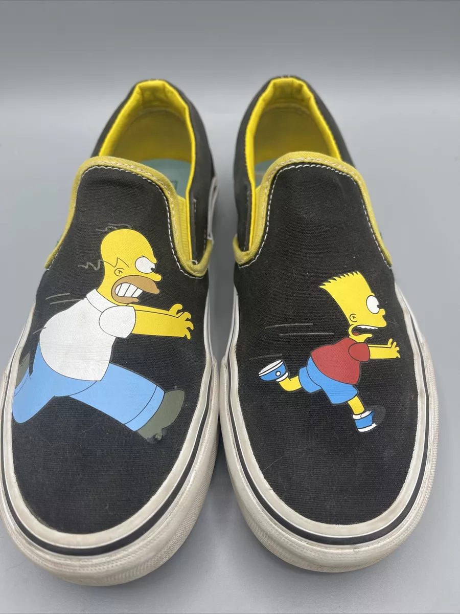 VANS X Simpsons Slip On Homer Bart Skate Sneaker Sz W 8 M 6.5 LTD ED