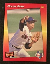 1992 Donruss Triple Play Nolan Ryan Baseball Card #22 Rangers HOF Pitcher VG O/C