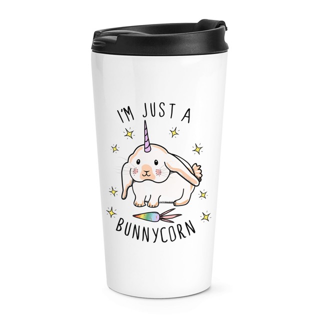 I M Just A Bunnycorn Travel Mug Cup Bunny Unicorn Rabbit Funny Thermal For Sale Online