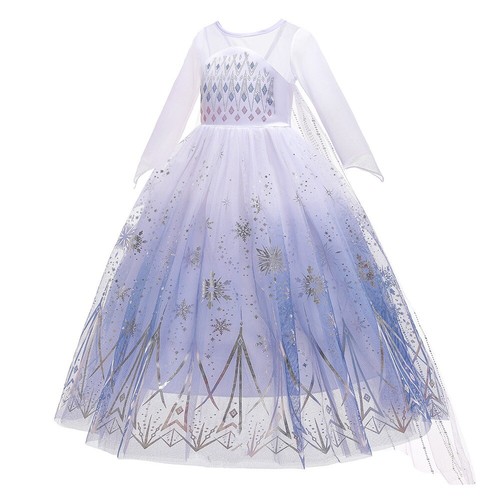 Kids Girls Princess Queen Elsa Halloween Cosplay Costume Fancy Dress&7 piece set - Picture 22 of 31