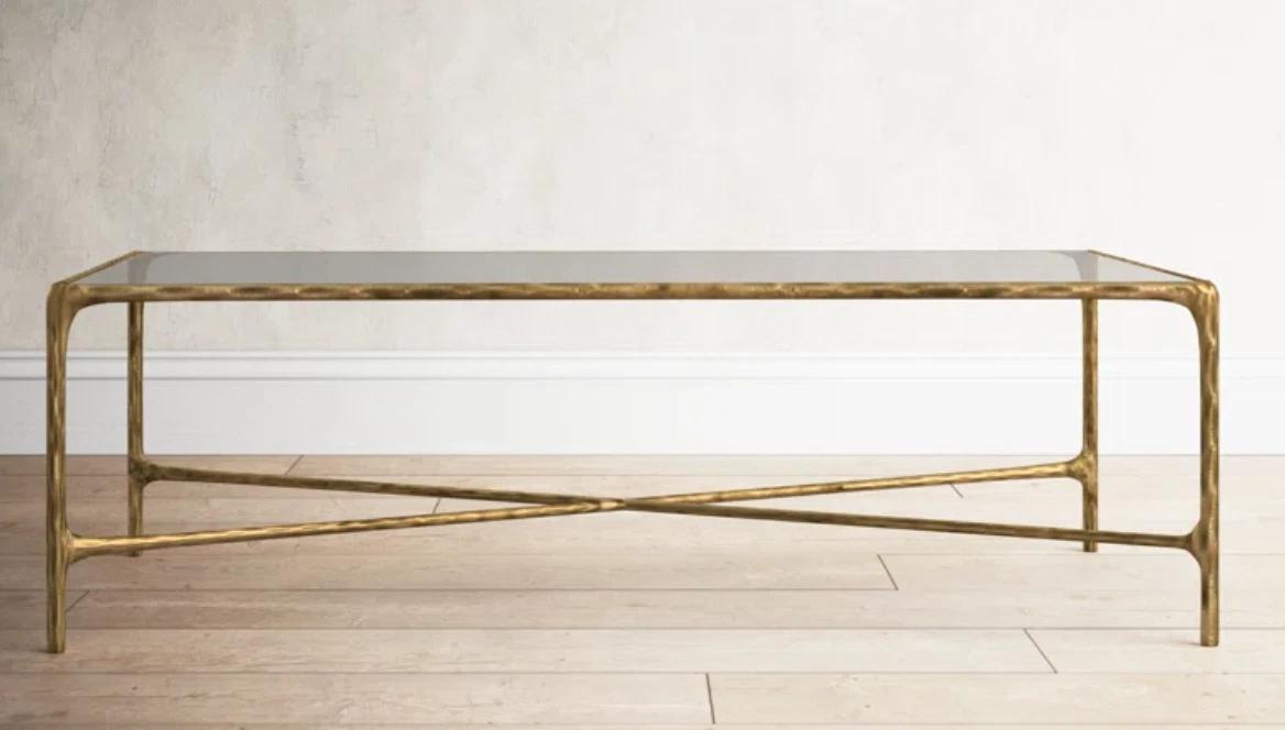 Thaddeus glass sale rectangular console table