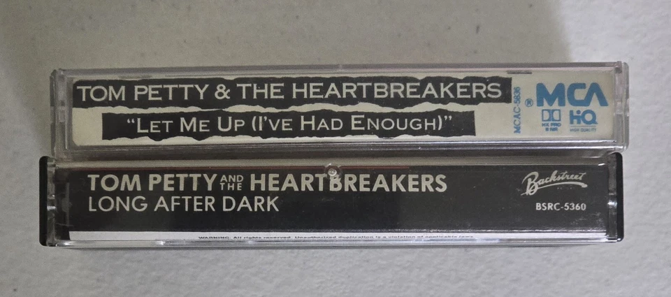 TOM PETTY & THE HEARTBREAKERS 2 Cassette Tape Lot Rock Long After Dark Let MeUp  - Imagem 2 de 3