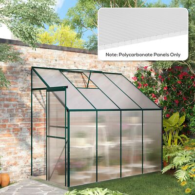 Outsunny 14 PCs Twin-Wall Polycarbonate Greenhouse Panels, 4' x 2' x 0.16''