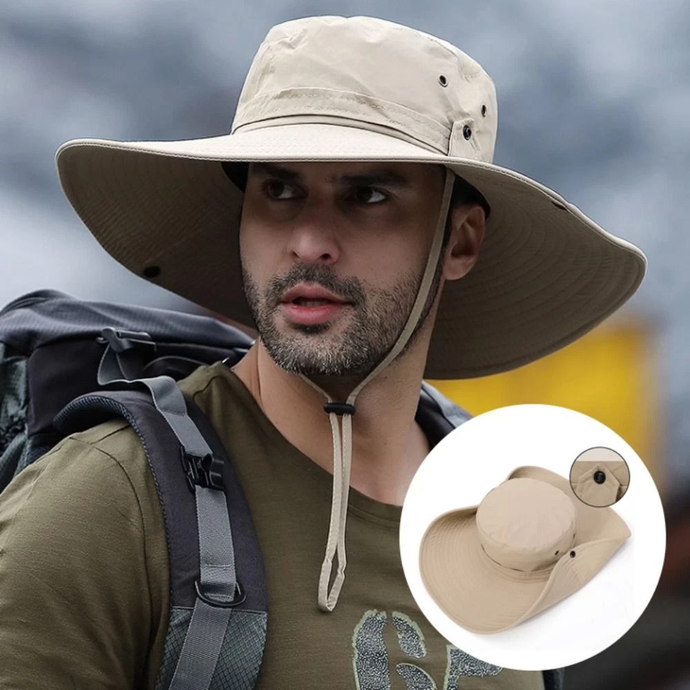 Anti-UV Sun Sun Hat Wide Brim Mountaineering Caps New Bucket Hat Men