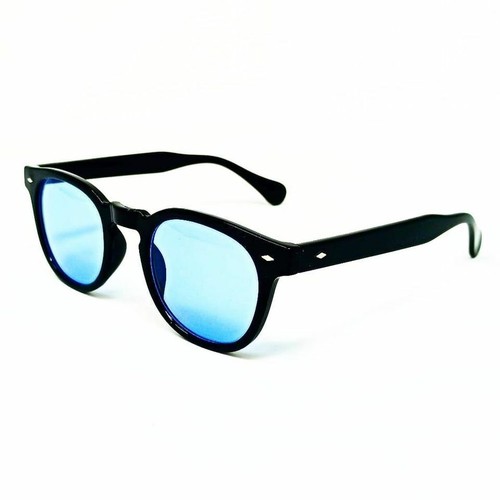 Occhiali da sole Johnny Depp uomo donna nero lucido lenti blu 30% FP Depp 1  | eBay