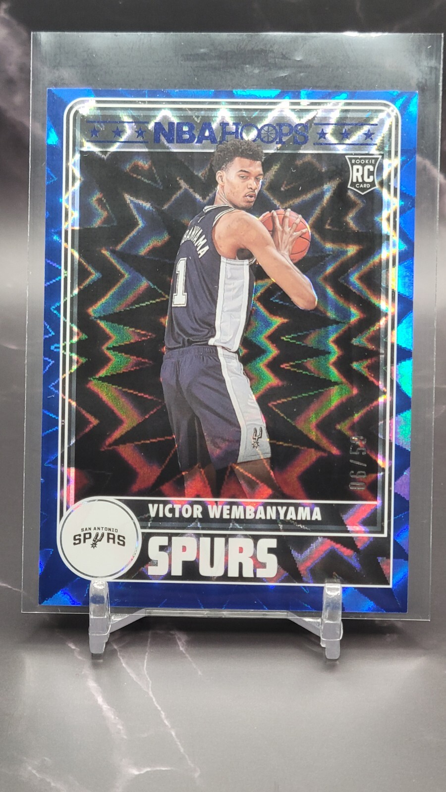 2023-24 Panini NBA Hoops #298 - Victor Wembanyama Blue Explosion /59