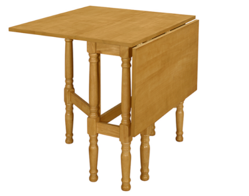 Dining Kitchen Table Two Drop Leaf Rectangle Top Gateleg Light Oak Finish