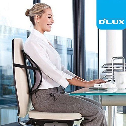 DLUX® Back Lumbar Support Mesh Cushion Office Chair Truck Taxi Car Seat