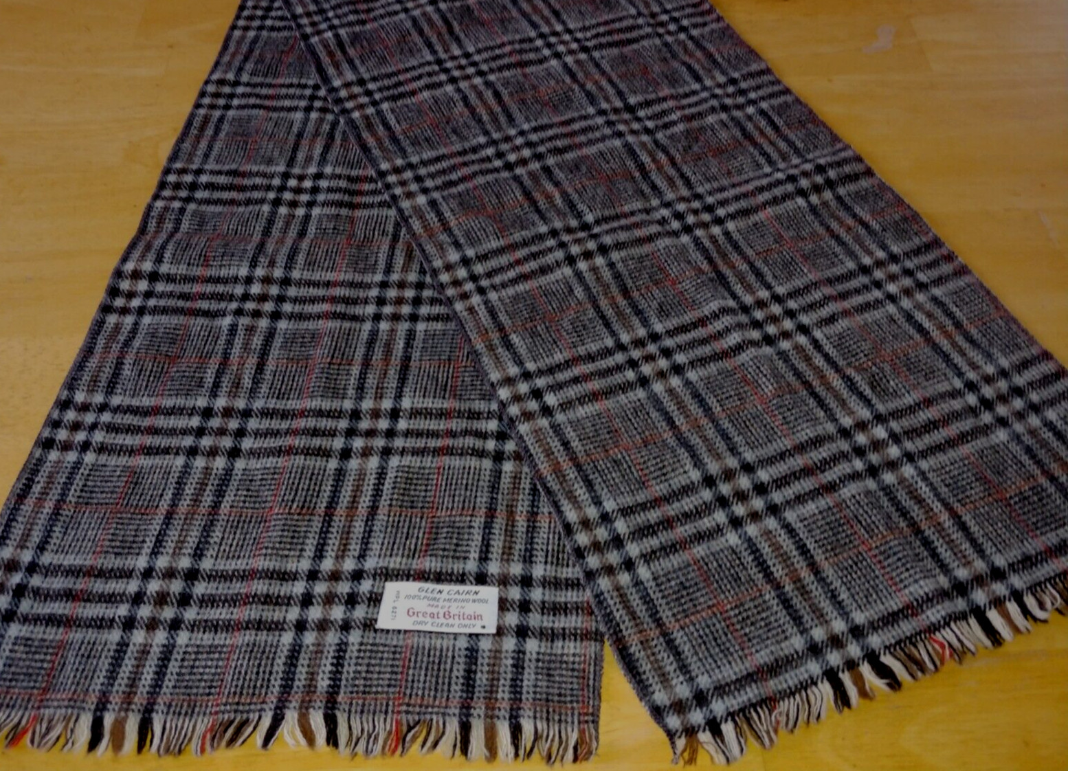 Glen Cairn 100% Pure Merino Wool Plaid Rectangular Scarf-Great Britain-Nice-image
