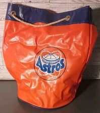 Vtg Houston Astros Astrodome Cinch Bag MLB Orange Baseball Souvenir Space City