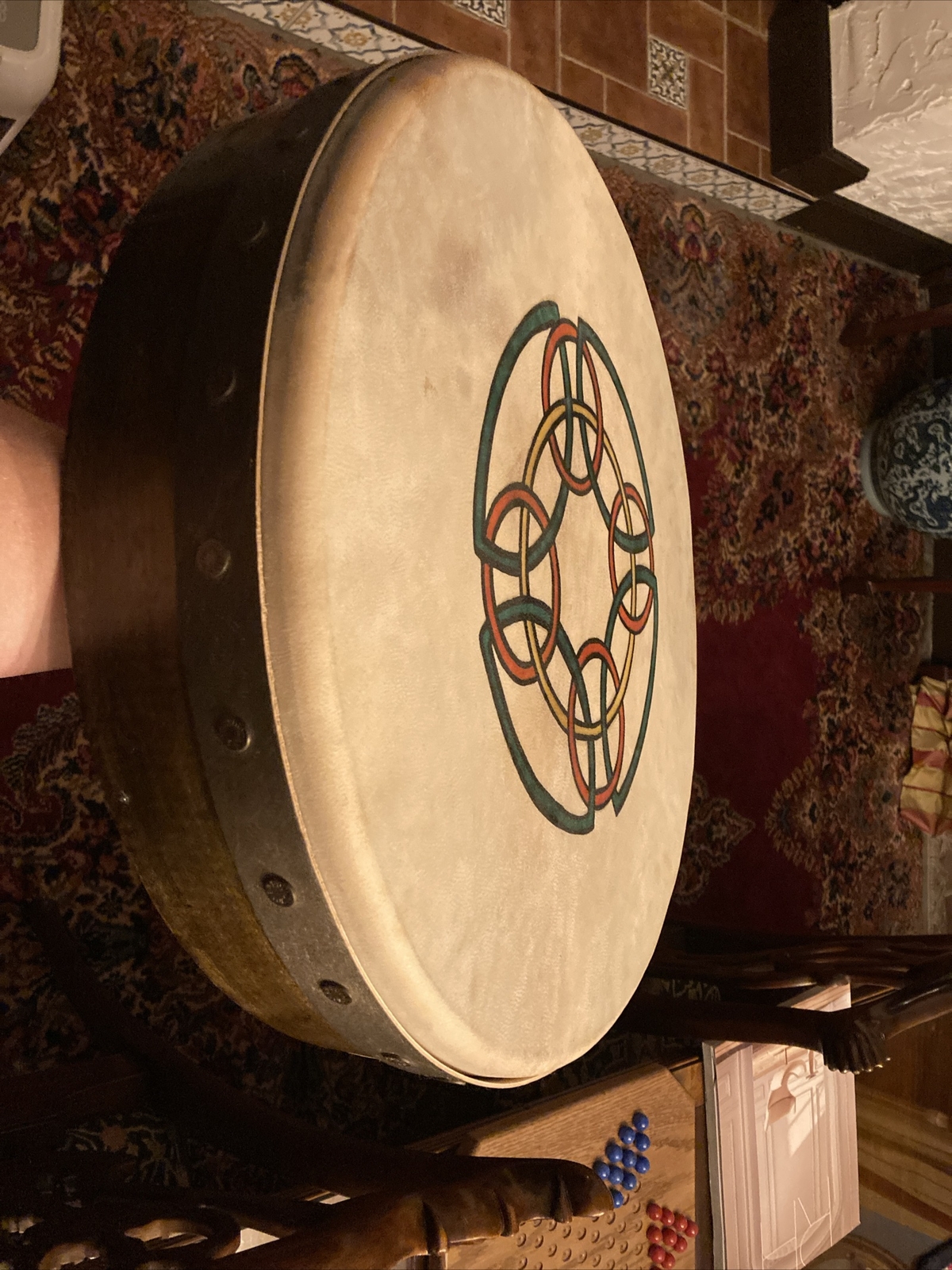 Malachy Kearns Celtic Goatskin Bodhran W/tag Drum 17.5 Inch made In