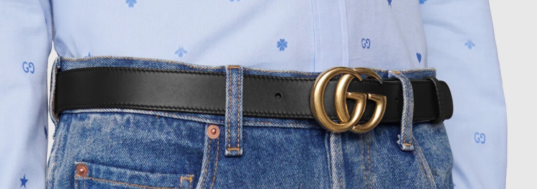 GUCCI LEATHER BELT WITH DOUBLE G BUCKLE (NEW WITH TAGS) | eBay display picture 1