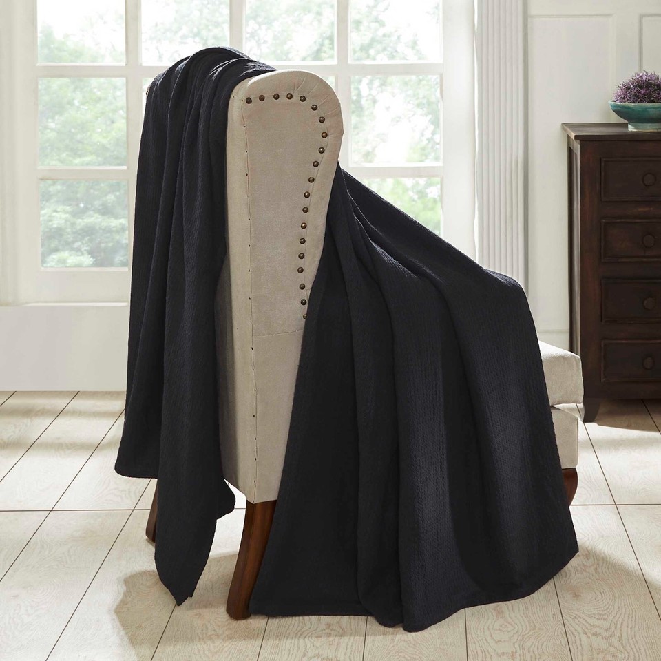 Dawton Hill Waffle Weave Honeycomb Cotton Blanket - All-Season Soft, Machine Wash