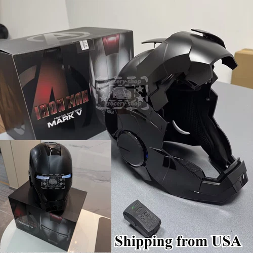 2026 New Iron Man MK5 Helmet Deformable Voice Control Wearable Electroplated