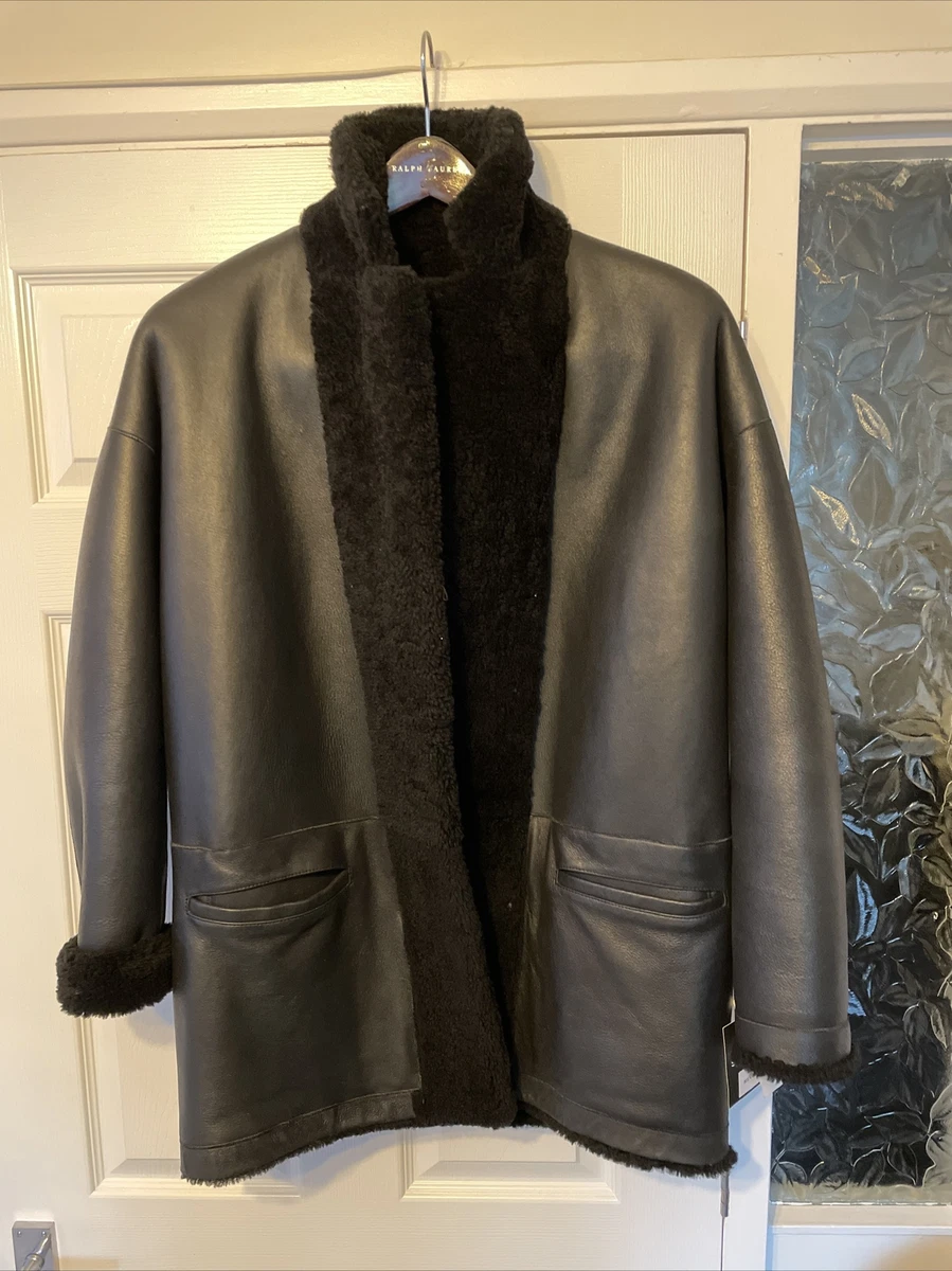 Sprung freres black lambskin coat sale