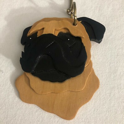 Pug Wooden Keychain