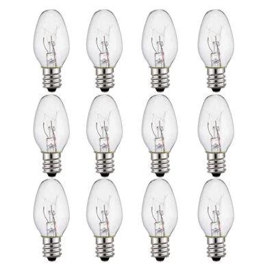 WOKHOK Best 12 Pack Wax Warmer Bulbs 15 Watt Light Bulbs for Scentsy Plug C7/120V/E12