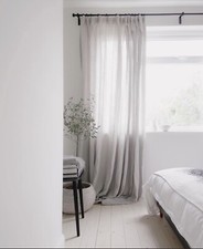 Ikea 100 Linen Long Curtains 59x107 2Panels