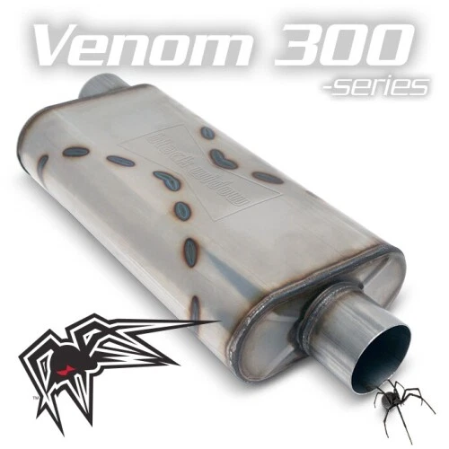 Black Widow Exhaust BW004-P Venom 300 3" offset/center Body Size 18" x 9" x 4"