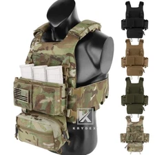 KRYDEX Low Vis Slick MOLLE Plate Carrier Vest & MK3 Placard & SACK Drop Pouch