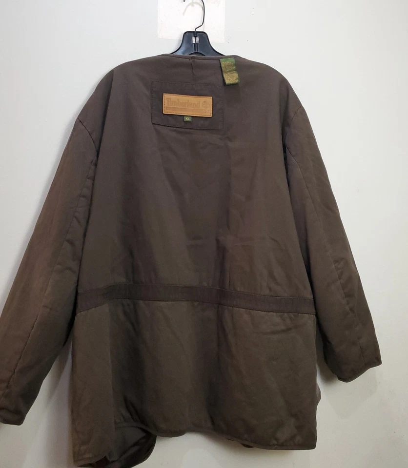 Timberland Weathergear Chaqueta de Cuero Impermeable para Hombres XL Abrigo Bolsillos Marrón Y2K Foto 4 de 4