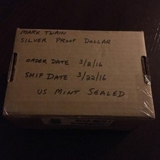 2016 Mark Twain Silver Dollar Proof Unopened Mint sealed