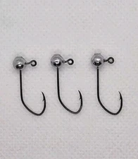 100 pcs 1/64 Lead Ball Jig Head Eagle Claw Black Platinum #8 IRISH JIG