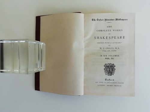 THE OXFORD MINIATURE SHAKESPEARE EDITED BY W.J. CRAIG M.A. 6 VOLUME BOX SET - Picture 13 of 24