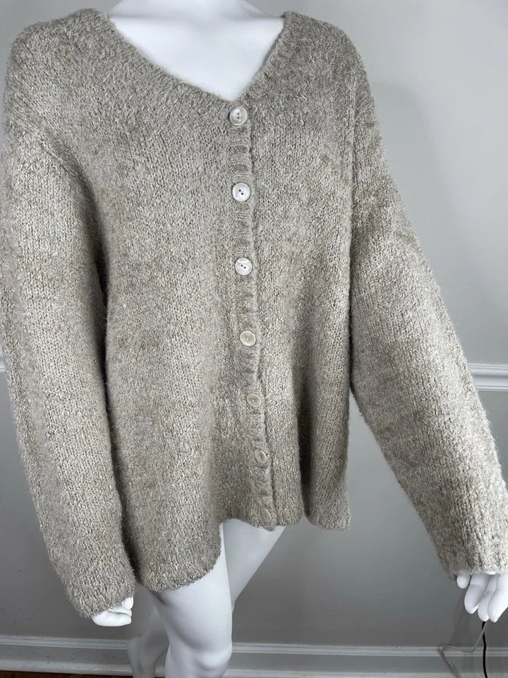 Denim Co Button Front Cable Knit  Cardigan sweater Women’s Mohair 3X Plus VTG - Image 2 of 4