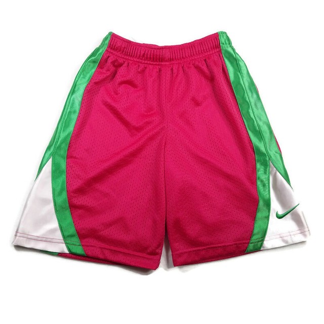 Nike Basketball Shorts Womens Size S Pink Green Mesh Shorts Drawstring Waist | eBay
