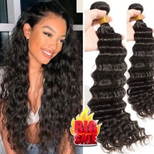 100G Human Hair Bundles Remy Virgin Hair Extensions Straight Body / Water Curly