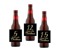 12 x beer ale bottle labels days until christmas advent countdown stickers DIY