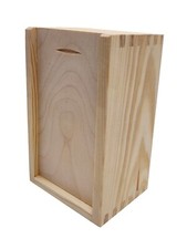 Small Wooden Box with sliding top Raw Decoupage Craft 16 x 10 x 8 cm